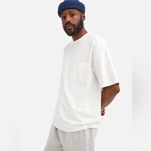 🤍NEW MATE THE LABEL MENS ORGANIC HEAVYWEIGHT RELAXED T SHIRT TRUE WHITE M